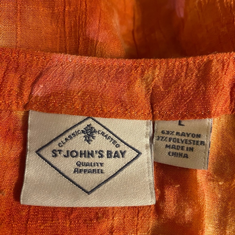 Orange Tie-Dye Sleeveless Top by St Johns Bay - Picture 3 of 3